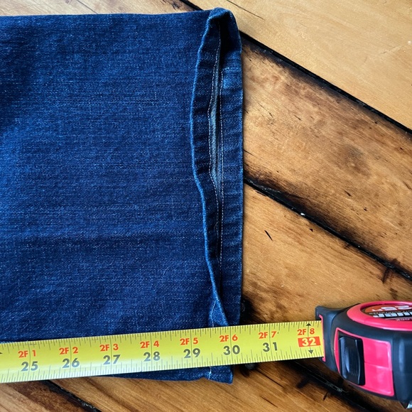 Rerock Express Womens 12 Low Rise Boot Cut Jeans Dark Wash Embroidered Y2K 32x30 - Picture 12 of 13